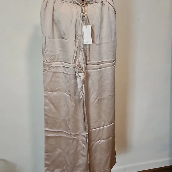 Quince Washable Silk Drawstring Wide Leg Pants Small - Picture 3 of 7